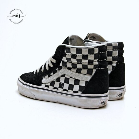 Vans Old Skool Checkerboard High Top Sneakers - Picture 5 of 15